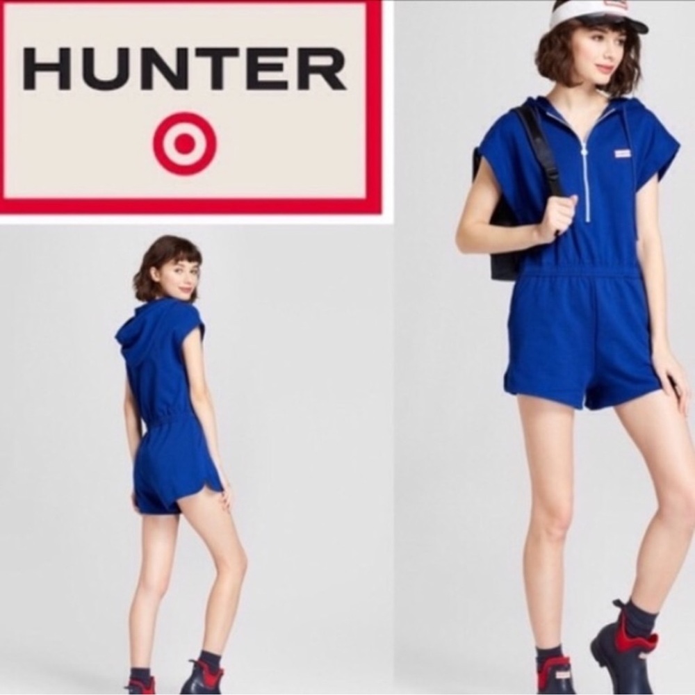 Hunter for Target Blue Hooded Romper- size Small